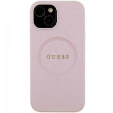 Carcasa Guess Saffiano cu MagSafe compatibila cu iPhone 15 Plus / 14 Plus, Roz
