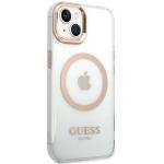 Carcasa Guess Metal Outline Magsafe compatibila cu iPhone 15 Plus / 14 Plus, Gold 5 - lerato.ro