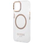 Carcasa Guess Metal Outline Magsafe compatibila cu iPhone 15 Plus / 14 Plus, Gold 7 - lerato.ro