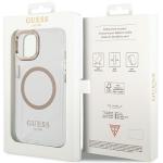 Carcasa Guess Metal Outline Magsafe compatibila cu iPhone 15 Plus / 14 Plus, Gold 9 - lerato.ro