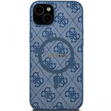 Huse si carcase iPhone 14, Carcasa Guess 4G Collection Leather Metal Logo cu MagSafe compatibila cu iPhone 15 / 14 / 13, Albastru, lerato.ro