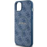 Carcasa Guess 4G Collection Leather Metal Logo cu MagSafe compatibila cu iPhone 15 / 14 / 13, Albastru 7 - lerato.ro