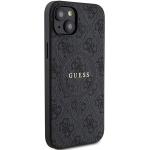 Carcasa Guess 4G Collection Leather Metal Logo cu MagSafe compatibila cu iPhone 15 / 14 / 13, Negru 5 - lerato.ro
