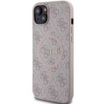 Carcasa Guess 4G Collection Leather Metal Logo cu MagSafe compatibila cu iPhone 15 / 14 / 13, Roz 3 - lerato.ro