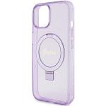Carcasa Guess Ring Stand Script Glitter cu MagSafe compatibila cu iPhone 15 Plus / 14 Plus, Mov 7 - lerato.ro