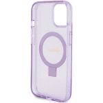 Carcasa Guess Ring Stand Script Glitter cu MagSafe compatibila cu iPhone 15 Plus / 14 Plus, Mov 8 - lerato.ro