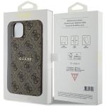 Carcasa Guess 4G Collection Leather Metal Logo cu MagSafe compatibila cu iPhone 15 / 14 / 13, Maro 9 - lerato.ro