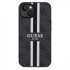 Huse si carcase iPhone 14, Carcasa Guess 4G Printed Stripes cu MagSafe compatibila cu iPhone 15 / 14 / 13, Negru, lerato.ro