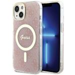 Carcasa Guess IML 4G cu MagSafe compatibila cu iPhone 15 / 14 / 13, Roz 4 - lerato.ro