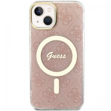 Huse si carcase iPhone 14, Carcasa Guess IML 4G cu MagSafe compatibila cu iPhone 15 / 14 / 13, Roz, lerato.ro