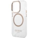 Carcasa Guess Metal Outline cu MagSafe compatibila cu iPhone 15 / 14 / 13, Gold 7 - lerato.ro
