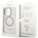 Carcasa Guess Metal Outline cu MagSafe compatibila cu iPhone 15 / 14 / 13, Gold 9 - lerato.ro