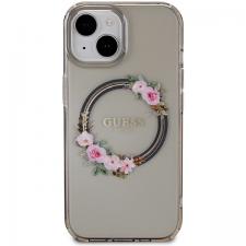Carcasa Guess IML Flowers Wreath cu MagSafe compatibila cu iPhone 15 / 14 / 13, Graphics