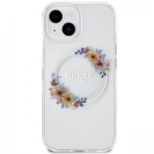 Huse si carcase iPhone 14, Carcasa Guess IML Flowers Wreatch cu MagSafe compatibila cu iPhone 15 / 14 / 13, Graphics, lerato.ro
