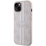 Carcasa Guess 4G Printed Stripes cu MagSafe compatibila cu iPhone 15 / 14 / 13, Roz 3 - lerato.ro