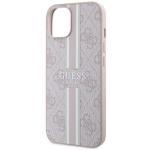 Carcasa Guess 4G Printed Stripes cu MagSafe compatibila cu iPhone 15 / 14 / 13, Roz 7 - lerato.ro