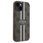 Carcasa Guess 4G Printed Stripes cu MagSafe compatibila cu iPhone 15 / 14 / 13, Maro 5 - lerato.ro