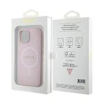Carcasa Guess Saffiano cu MagSafe compatibila cu iPhone 15 / 14 / 13, Roz 9 - lerato.ro