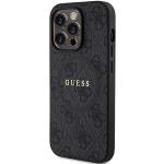Carcasa Guess 4G Collection Leather Metal Logo cu MagSafe compatibila cu iPhone 15 Pro Max, Negru 3 - lerato.ro