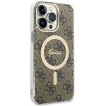 Carcasa Guess IML 4G cu MagSafe compatibila cu iPhone 15 Pro Max, Maro 4 - lerato.ro