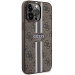 Carcasa Guess 4G Printed Stripes cu MagSafe compatibila cu iPhone 15 Pro Max, Maro 5 - lerato.ro