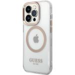 Carcasa Guess Metal Outline Magsafe compatibila cu iPhone 15 Pro Max, Gold 3 - lerato.ro