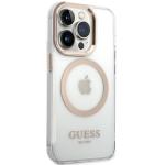 Carcasa Guess Metal Outline Magsafe compatibila cu iPhone 15 Pro Max, Gold 5 - lerato.ro