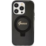 Carcasa Guess Ring Stand Script Glitter cu MagSafe compatibila cu iPhone 15 Pro Max, Negru 2 - lerato.ro