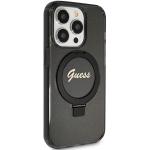 Carcasa Guess Ring Stand Script Glitter cu MagSafe compatibila cu iPhone 15 Pro Max, Negru 5 - lerato.ro