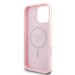 Carcasa Guess Grained Gold Ring cu MagSafe compatibila cu iPhone 15 Pro Max, Roz 8 - lerato.ro