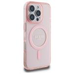 Carcasa Guess IML Glitter Circle MagSafe compatibila cu iPhone 16 Pro, Roz 5 - lerato.ro