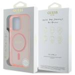 Carcasa Guess IML Glitter Circle MagSafe compatibila cu iPhone 16 Pro, Roz 9 - lerato.ro