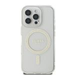 Carcasa Guess IML Glitter Circle MagSafe compatibila cu iPhone 16 Pro, Transparent 2 - lerato.ro