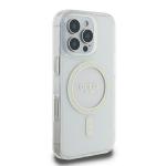 Carcasa Guess IML Glitter Circle MagSafe compatibila cu iPhone 16 Pro, Transparent 5 - lerato.ro