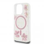 Carcasa Guess Resin Flower Glitter cu MagSafe compatibila cu iPhone 16 Pro, Roz 7 - lerato.ro