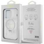 Carcasa Guess Ring Stand Script Glitter cu MagSafe compatibila cu iPhone 15 Pro, Transparent 9 - lerato.ro