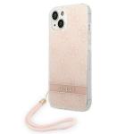 Carcasa Guess 4G Print Strap compatibila cu iPhone 14 Plus / 15 Plus, Roz 3 - lerato.ro