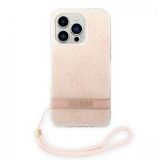Carcasa Guess 4G Print Strap compatibila cu iPhone 14 Pro Max, Roz