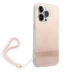 Carcasa Guess 4G Print Strap compatibila cu iPhone 14 Pro Max, Roz 4 - lerato.ro