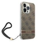 Carcasa Guess 4G Print Strap compatibila cu iPhone 14 Pro Max, Maro 4 - lerato.ro