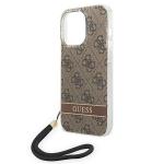 Carcasa Guess 4G Print Strap compatibila cu iPhone 14 Pro Max, Maro 6 - lerato.ro