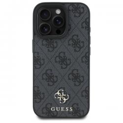 Carcasa Guess 4G Small Classic cu MagSafe compatibila cu iPhone 16 Pro, Negru