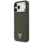 Carcasa Guess Silicone Triangle Logo cu MagSafe compatibila cu iPhone 17 Pro Max, Khaki 3 - lerato.ro