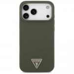 Carcasa Guess Silicone Triangle Logo cu MagSafe compatibila cu iPhone 17 Pro Max, Khaki 2 - lerato.ro
