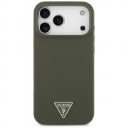 Carcasa Guess Silicone Triangle Logo cu MagSafe compatibila cu iPhone 17 Pro Max, Khaki