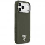 Carcasa Guess Silicone Triangle Logo cu MagSafe compatibila cu iPhone 17 Pro Max, Khaki 5 - lerato.ro