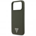 Carcasa Guess Silicone Triangle Logo cu MagSafe compatibila cu iPhone 17 Pro Max, Khaki 7 - lerato.ro