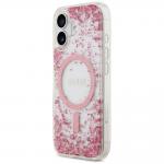 Carcasa Guess Resin Bottom Glitter cu MagSafe compatibila cu iPhone 17, Roz 3 - lerato.ro