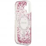 Carcasa Guess Resin Bottom Glitter cu MagSafe compatibila cu iPhone 17, Roz 8 - lerato.ro