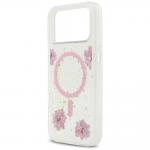 Carcasa Guess Resin Flowers Glitter cu MagSafe compatibila cu iPhone 17 Pro Max, Roz 7 - lerato.ro